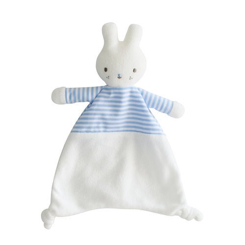 Bunny lovie with blue stripes from Alimrose.