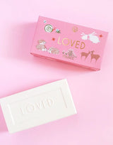 Loved bar of soap from Musee.  Smells delightful.  Great gift for anyone who needs to know they are loved.