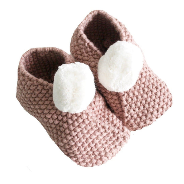 Alimrose pink baby booties.