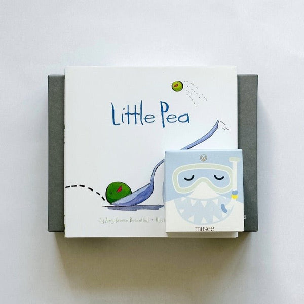 Erbaviva bath products paired with Little Pea book and a bath balm from Musee. What a sweet gift for any child.