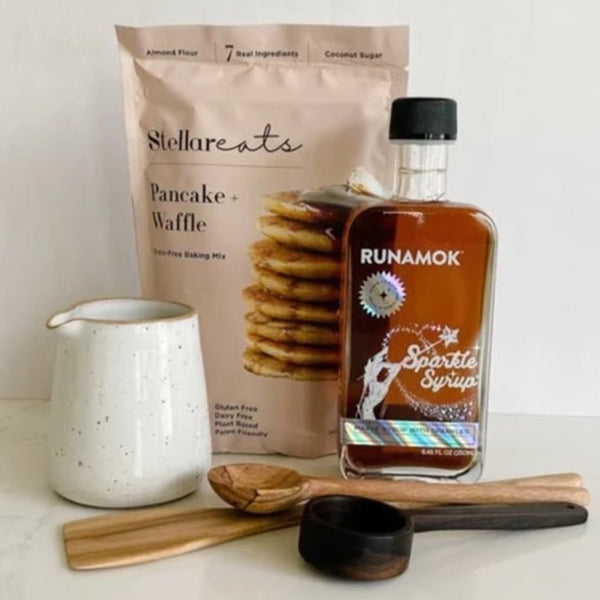Sparkle syrup adds magic to any breakfast. Pair with this Stellareats pancake mix for a great gift.